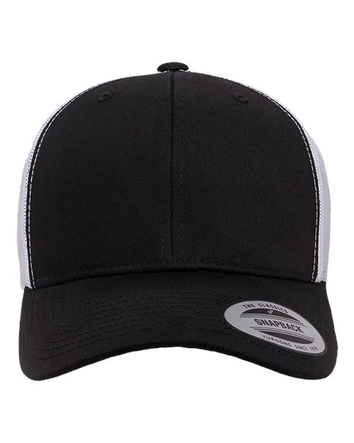 Retro Mesh Back Trucker Hat, Mid Profile Blank Snapback Cap, Plain Unprinted Hat