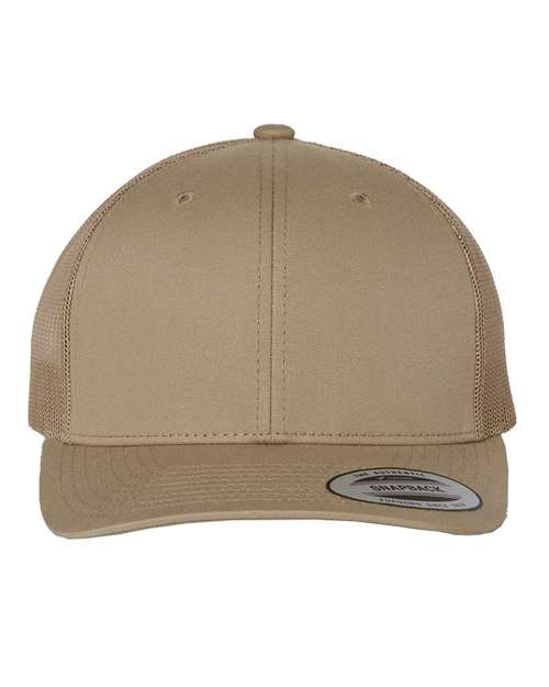 Retro Mesh Back Trucker Hat, Mid Profile Blank Snapback Cap, Plain Unprinted Hat