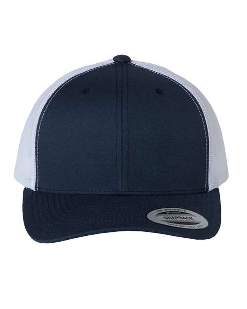 Retro Mesh Back Trucker Hat, Mid Profile Blank Snapback Cap, Plain Unprinted Hat