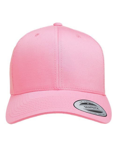 Retro Mesh Back Trucker Hat, Mid Profile Blank Snapback Cap, Plain Unprinted Hat