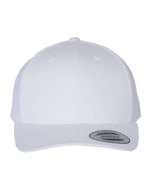 Retro Mesh Back Trucker Hat, Mid Profile Blank Snapback Cap, Plain Unprinted Hat