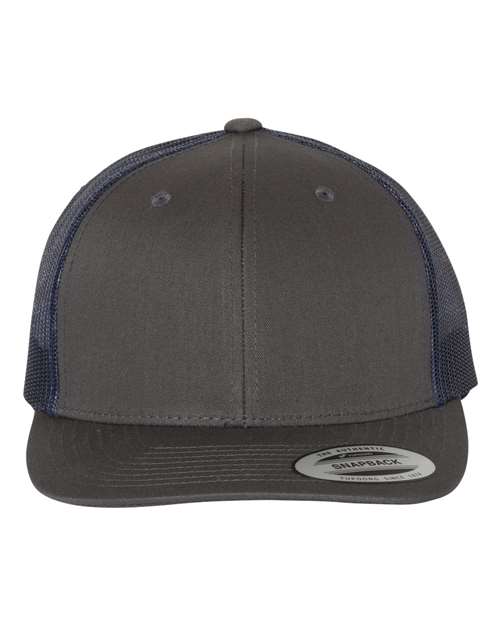 Retro Mesh Back Trucker Hat, Mid Profile Blank Snapback Cap, Plain Unprinted Hat