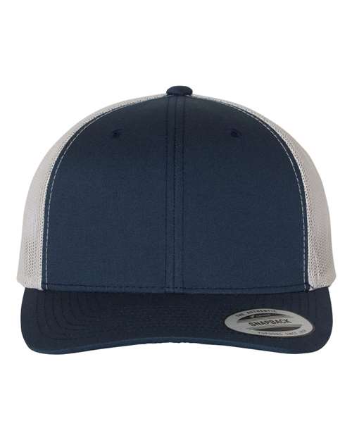 Retro Mesh Back Trucker Hat, Mid Profile Blank Snapback Cap, Plain Unprinted Hat