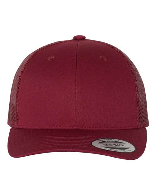 Retro Mesh Back Trucker Hat, Mid Profile Blank Snapback Cap, Plain Unprinted Hat