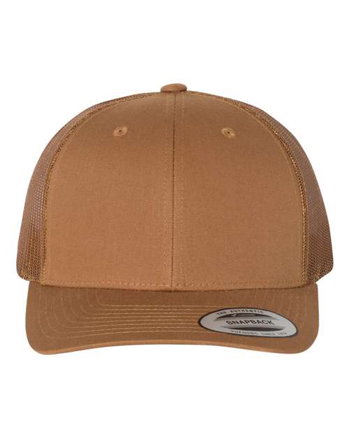 Retro Mesh Back Trucker Hat, Mid Profile Blank Snapback Cap, Plain Unprinted Hat