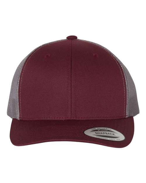 Retro Mesh Back Trucker Hat, Mid Profile Blank Snapback Cap, Plain Unprinted Hat