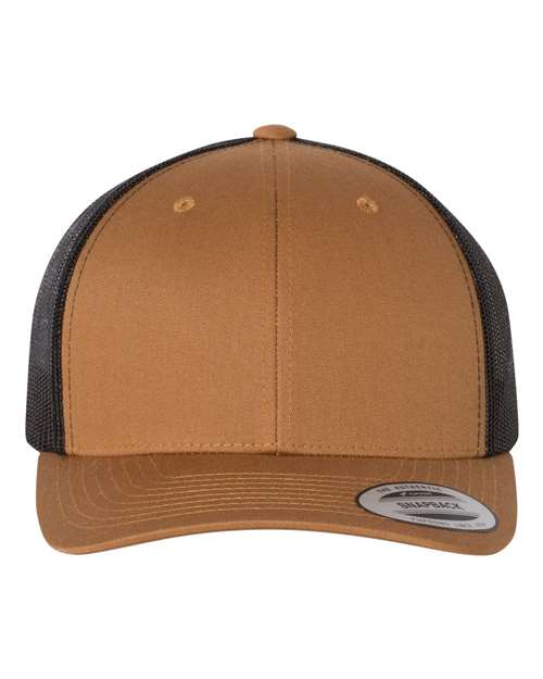 Retro Mesh Back Trucker Hat, Mid Profile Blank Snapback Cap, Plain Unprinted Hat