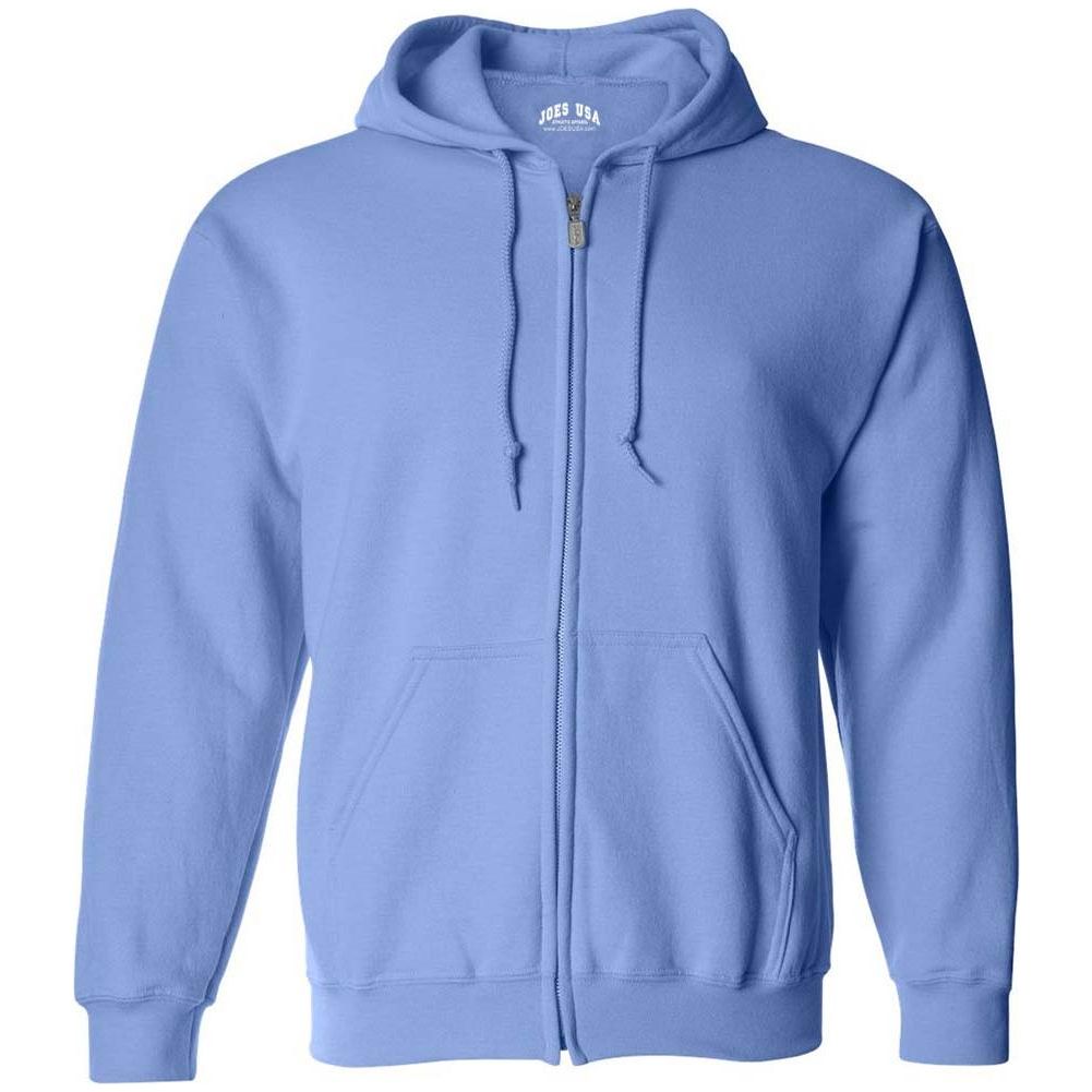 Men’s Full Zip Up Hooded Sweatshirt, Blank Unprinted Hoodie, Soft Casual Fleece Pullover