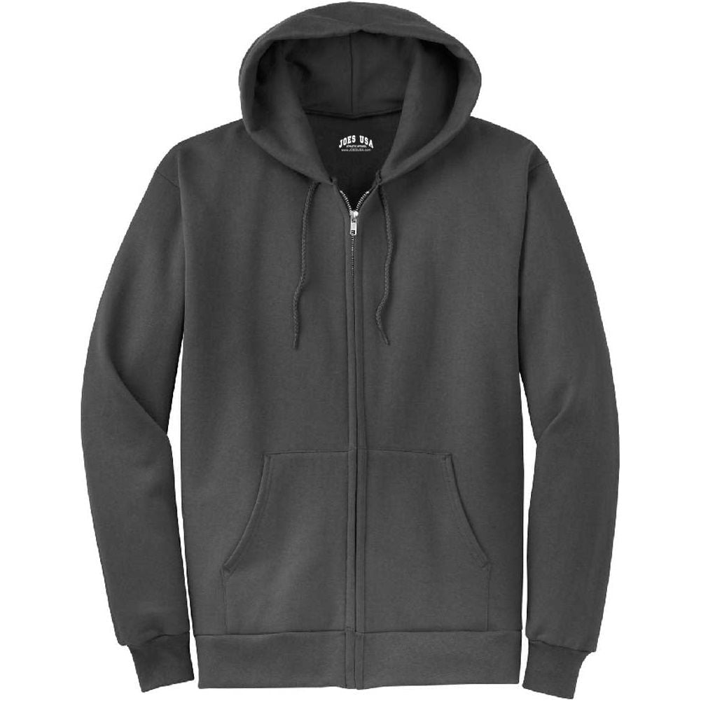 Men’s Full Zip Up Hooded Sweatshirt, Blank Unprinted Hoodie, Soft Casual Fleece Pullover