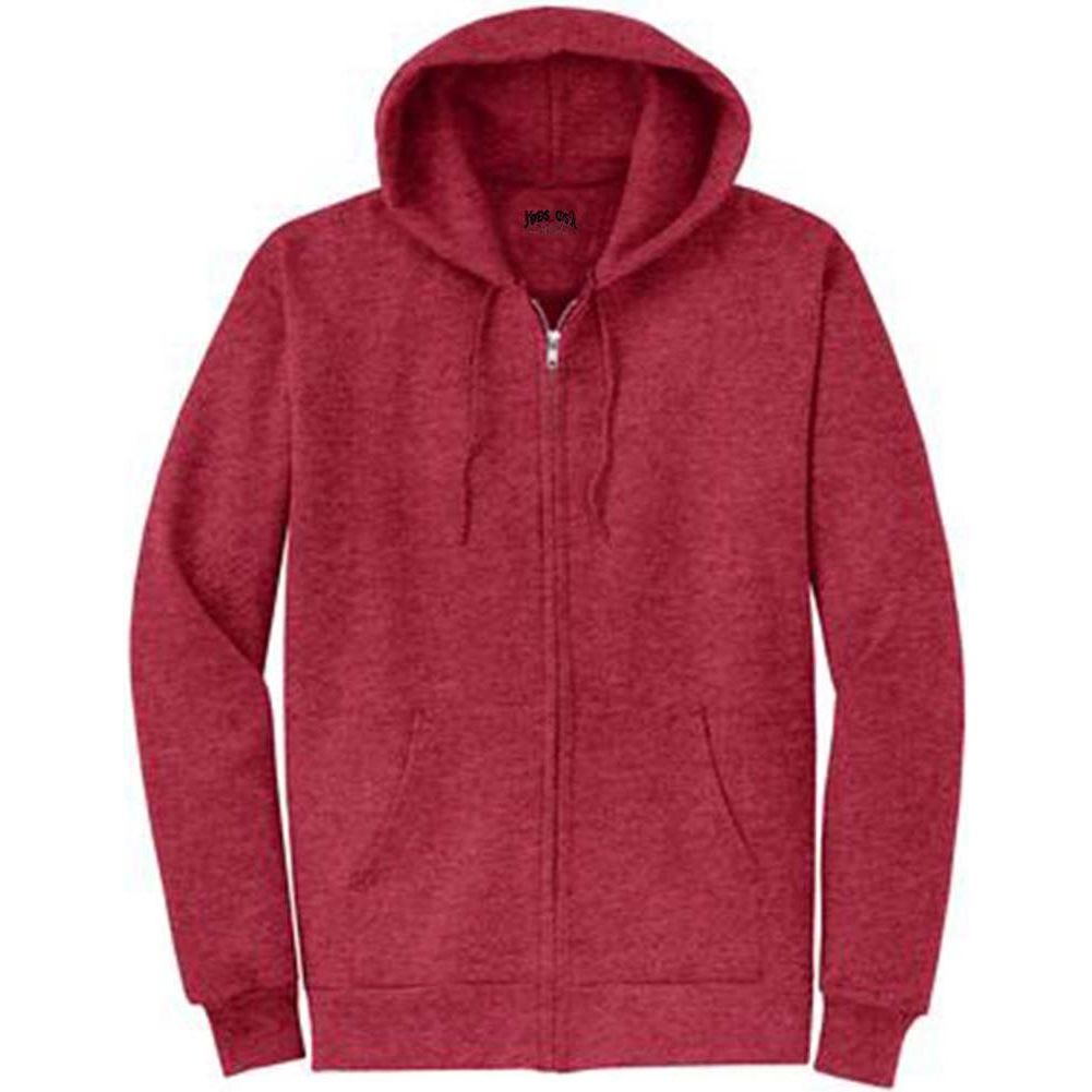 Men’s Full Zip Up Hooded Sweatshirt, Blank Unprinted Hoodie, Soft Casual Fleece Pullover
