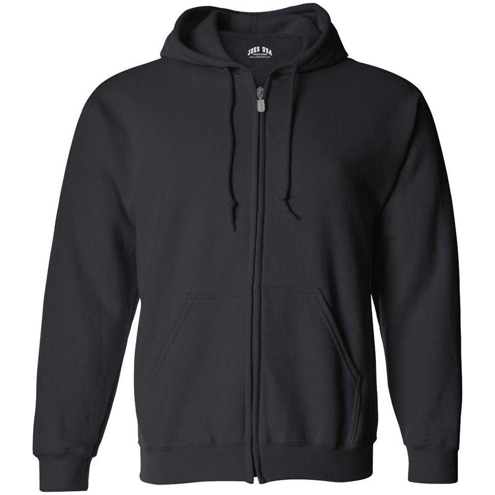 Men’s Full Zip Up Hooded Sweatshirt, Blank Unprinted Hoodie, Soft Casual Fleece Pullover