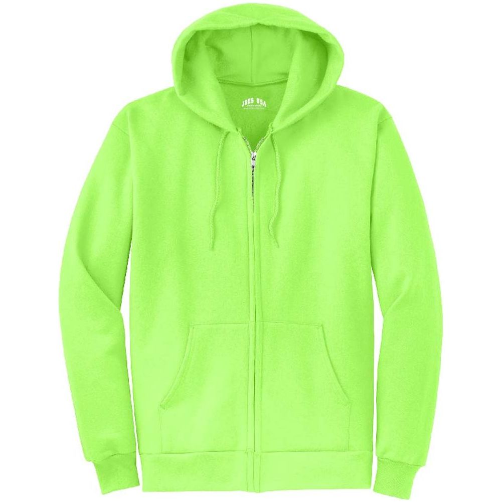 Men’s Full Zip Up Hooded Sweatshirt, Blank Unprinted Hoodie, Soft Casual Fleece Pullover