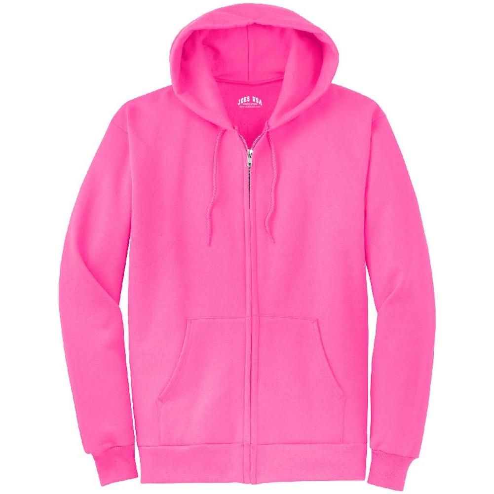 Men’s Full Zip Up Hooded Sweatshirt, Blank Unprinted Hoodie, Soft Casual Fleece Pullover