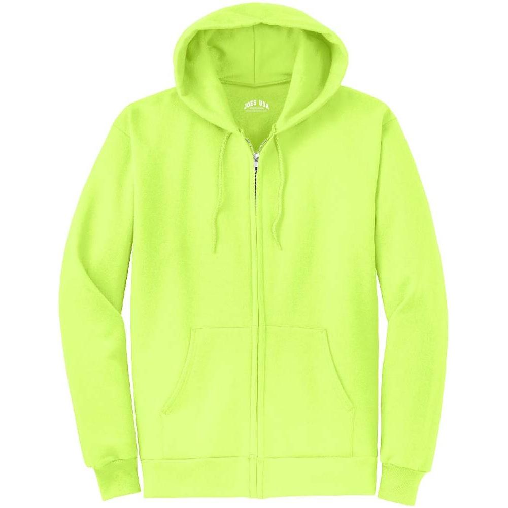 Men’s Full Zip Up Hooded Sweatshirt, Blank Unprinted Hoodie, Soft Casual Fleece Pullover