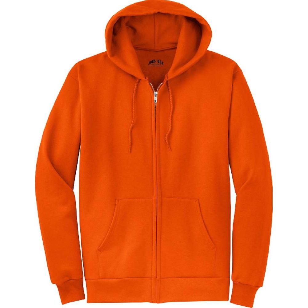 Men’s Full Zip Up Hooded Sweatshirt, Blank Unprinted Hoodie, Soft Casual Fleece Pullover
