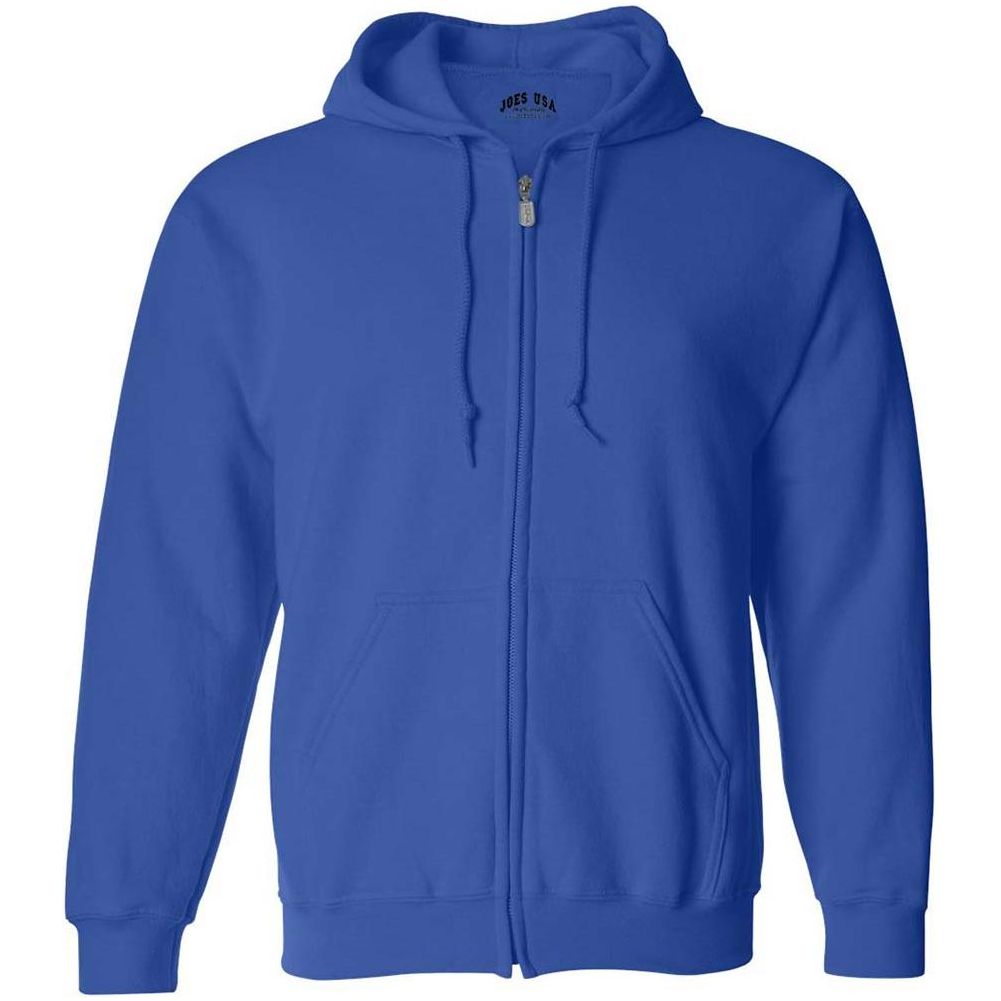 Men’s Full Zip Up Hooded Sweatshirt, Blank Unprinted Hoodie, Soft Casual Fleece Pullover