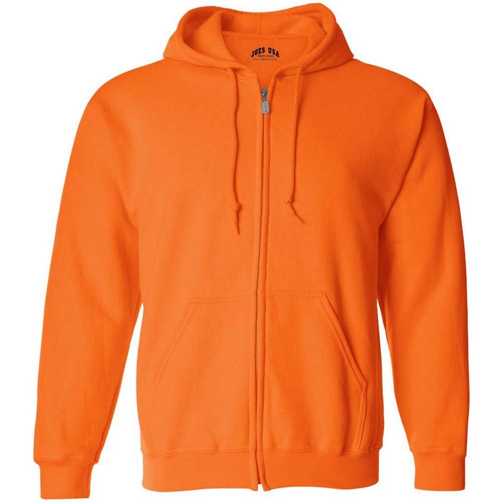Men’s Full Zip Up Hooded Sweatshirt, Blank Unprinted Hoodie, Soft Casual Fleece Pullover