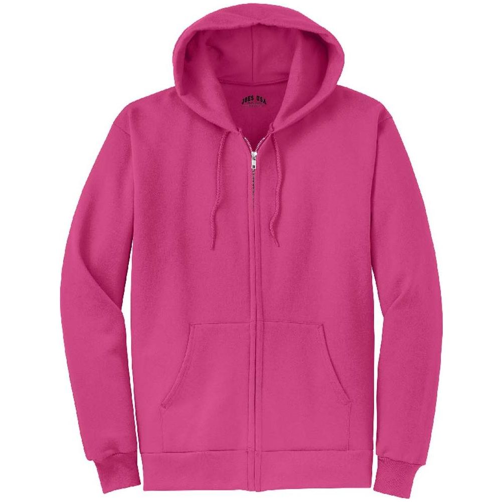 Men’s Full Zip Up Hooded Sweatshirt, Blank Unprinted Hoodie, Soft Casual Fleece Pullover