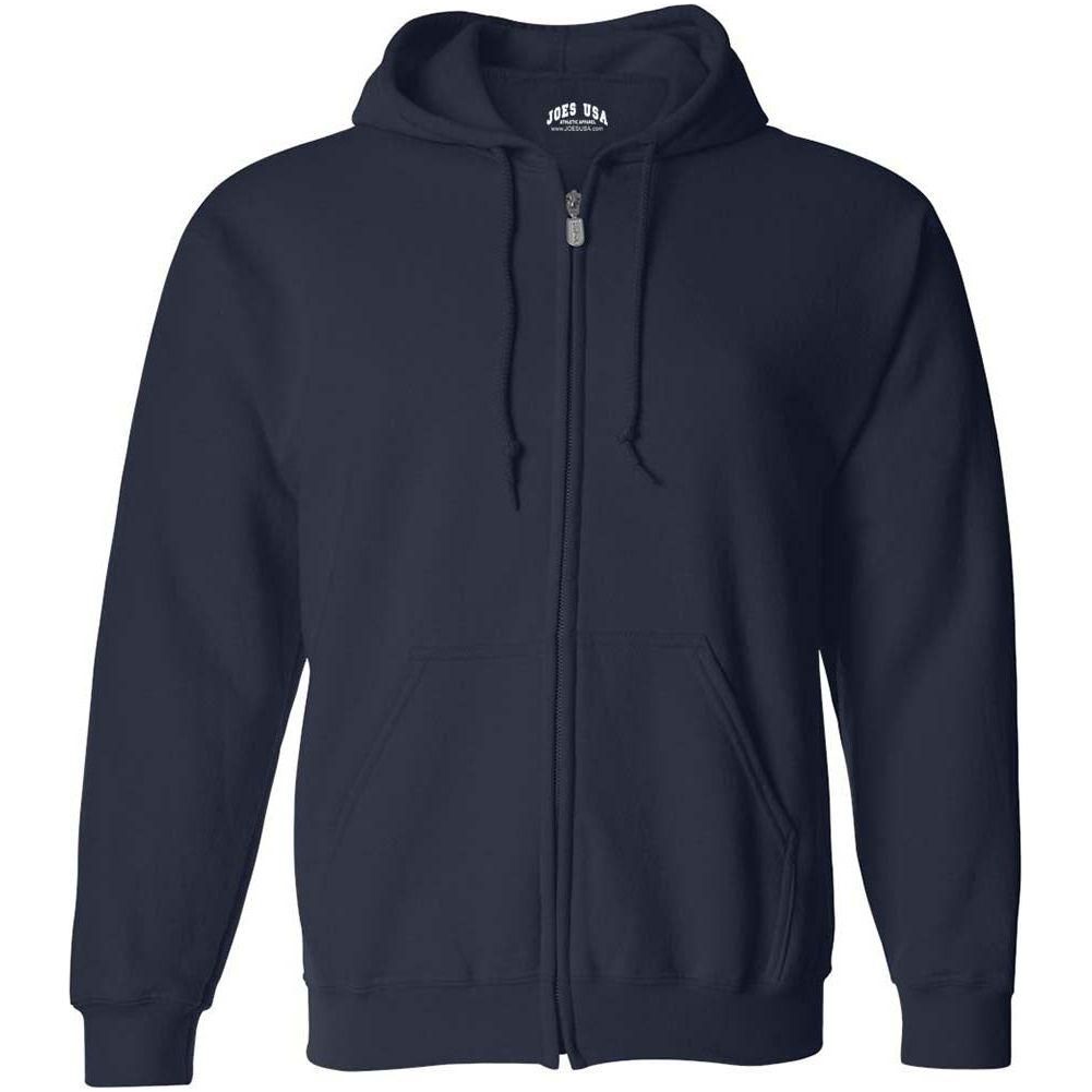 Men’s Full Zip Up Hooded Sweatshirt, Blank Unprinted Hoodie, Soft Casual Fleece Pullover