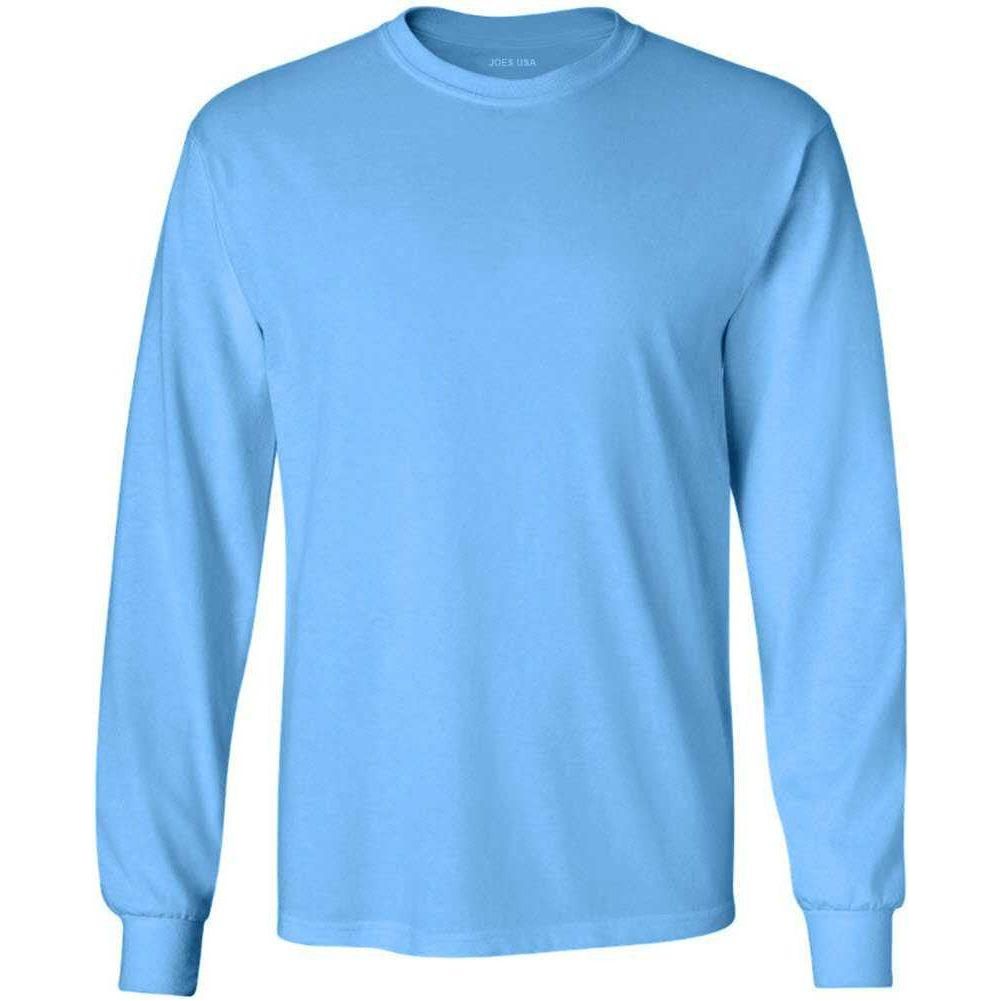 Men’s Heavyweight Long Sleeve Cotton Tee, Blank Plain T-Shirt, Regular & Big Tall Sizes