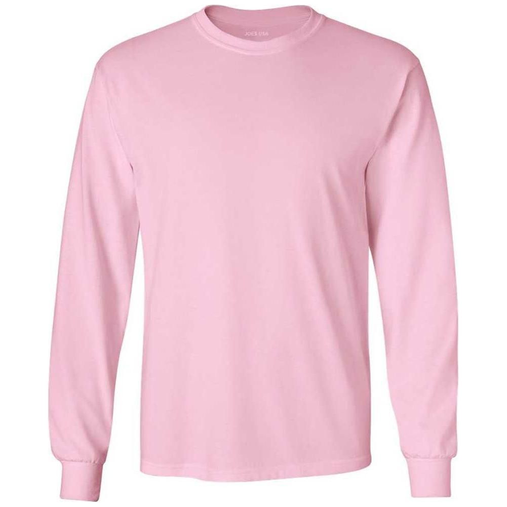 Men’s Heavyweight Long Sleeve Cotton Tee, Blank Plain T-Shirt, Regular & Big Tall Sizes