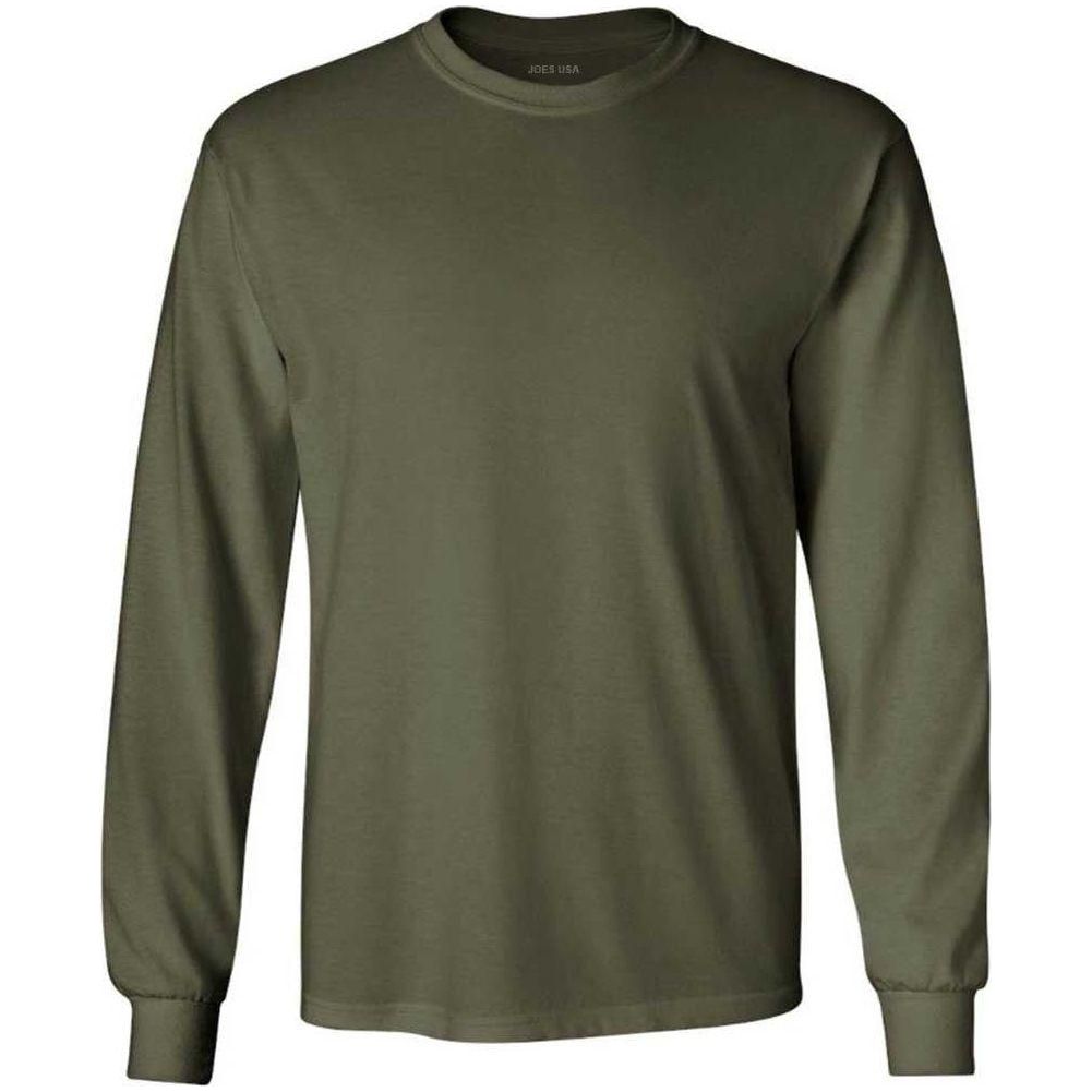 Men’s Heavyweight Long Sleeve Cotton Tee, Blank Plain T-Shirt, Regular & Big Tall Sizes
