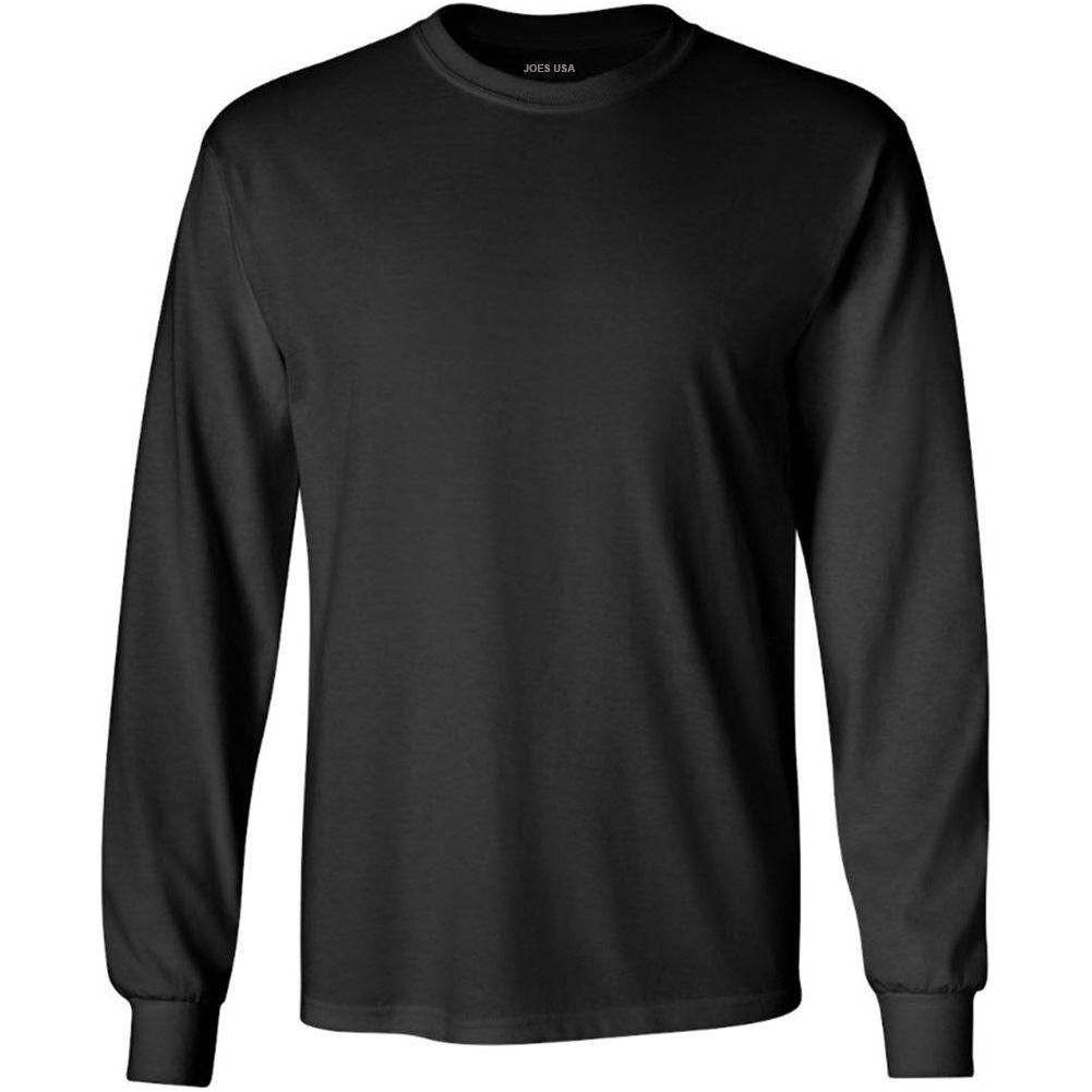Men’s Heavyweight Long Sleeve Cotton Tee, Blank Plain T-Shirt, Regular & Big Tall Sizes