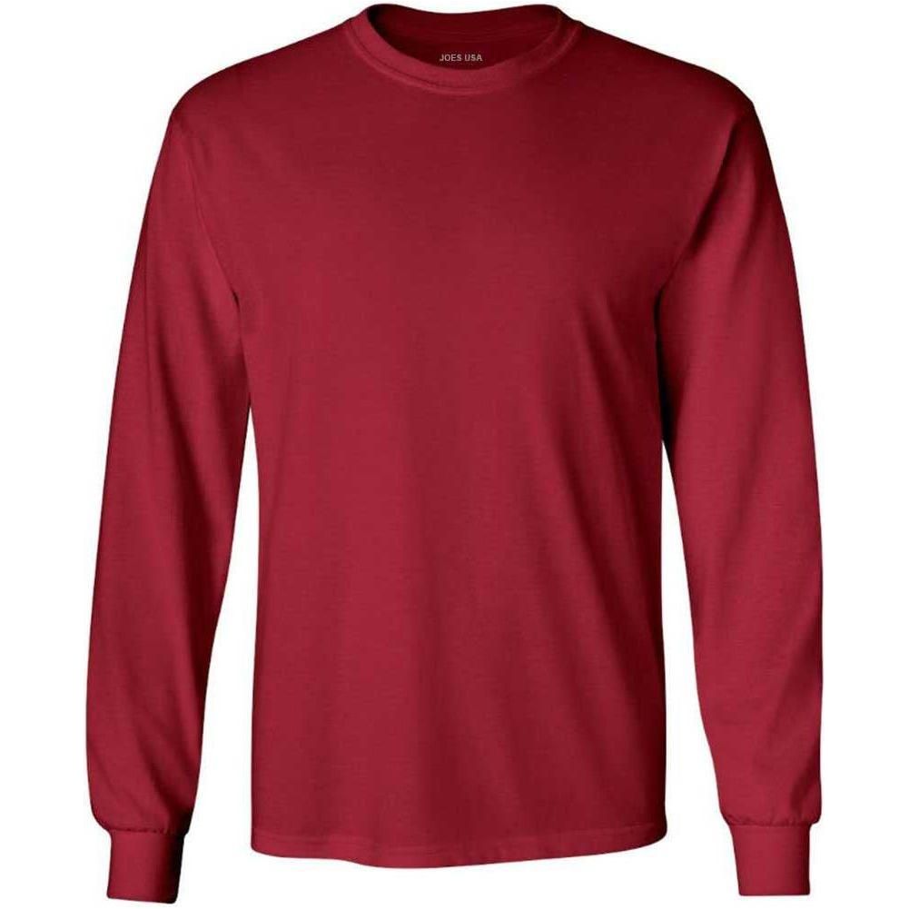 Men’s Heavyweight Long Sleeve Cotton Tee, Blank Plain T-Shirt, Regular & Big Tall Sizes