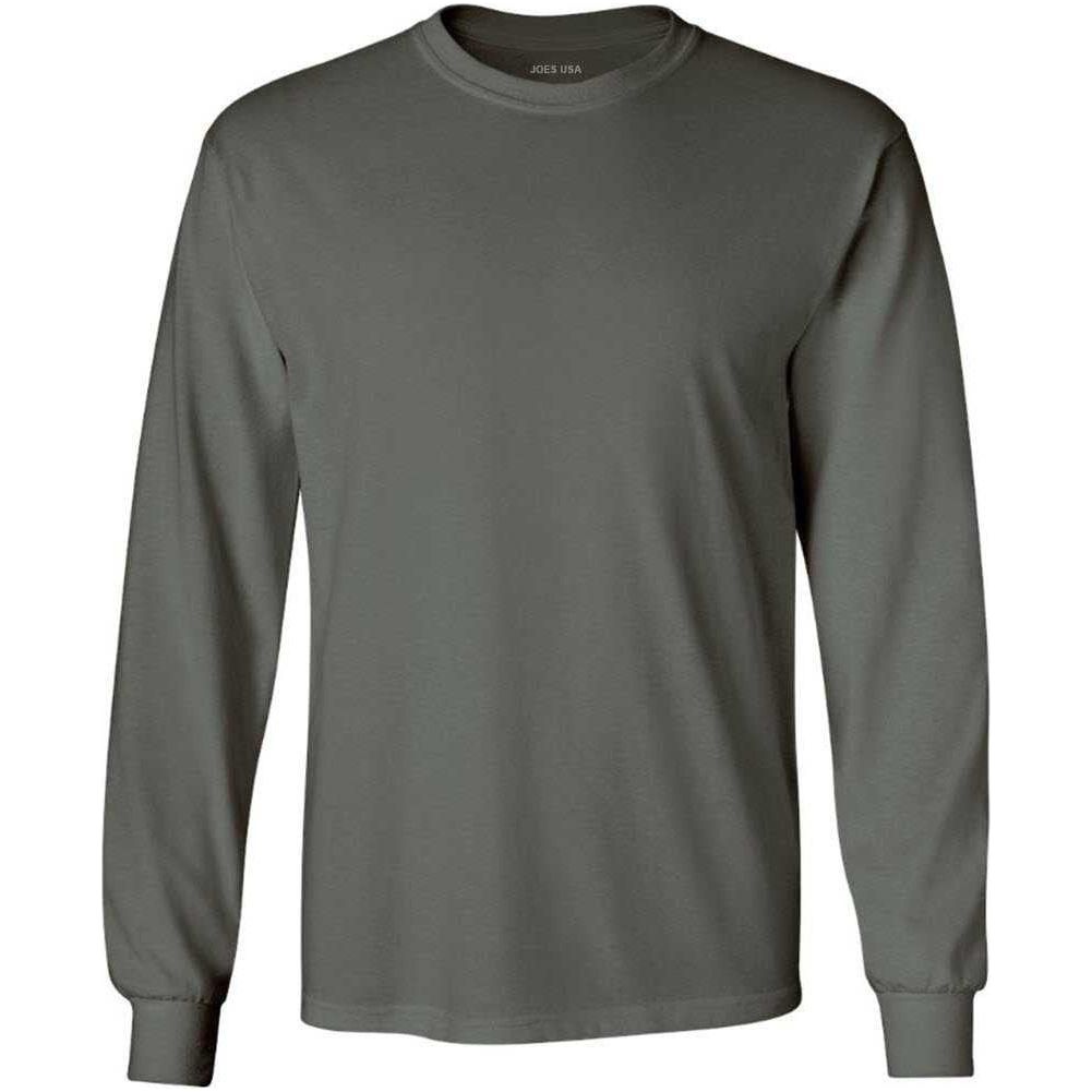 Men’s Heavyweight Long Sleeve Cotton Tee, Blank Plain T-Shirt, Regular & Big Tall Sizes
