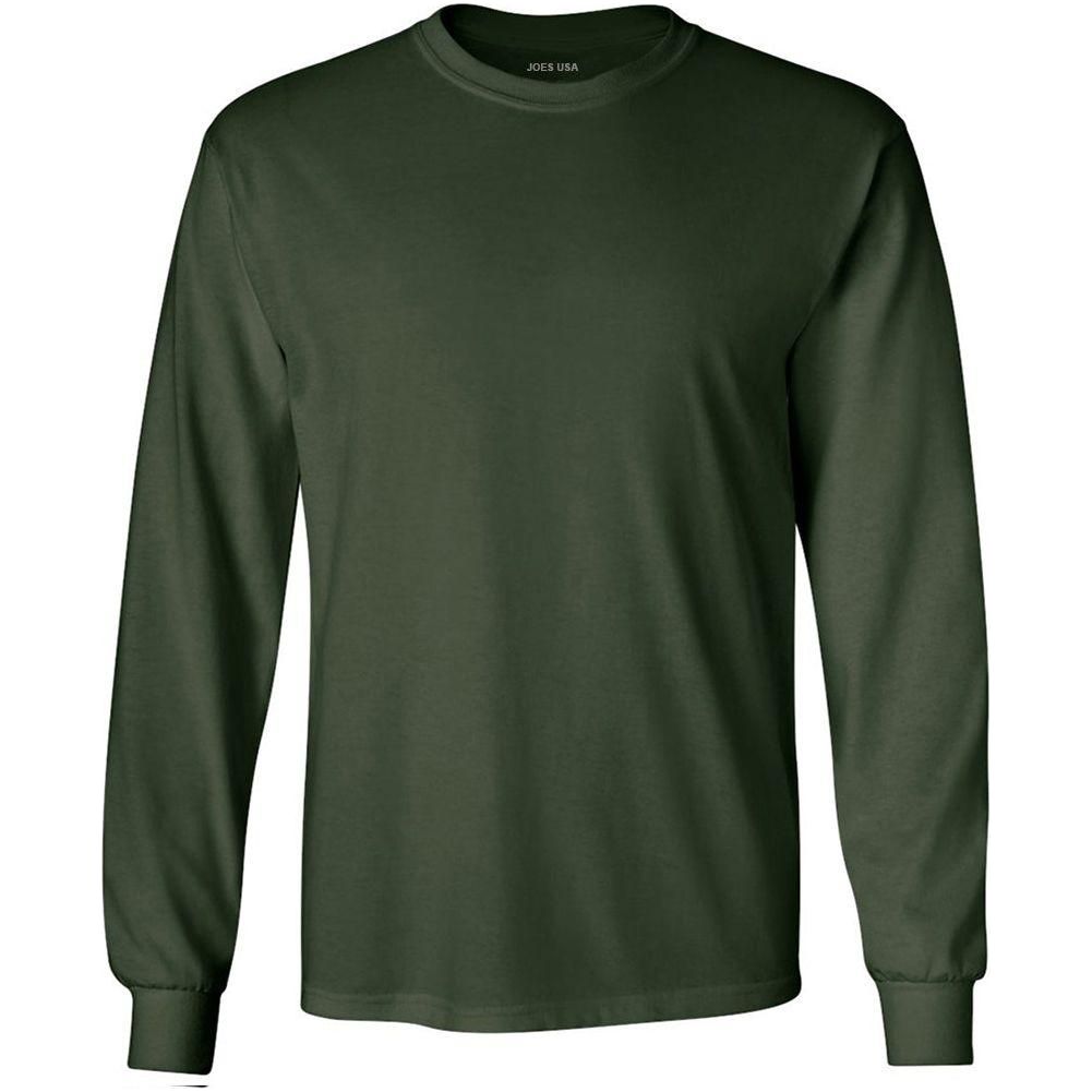 Men’s Heavyweight Long Sleeve Cotton Tee, Blank Plain T-Shirt, Regular & Big Tall Sizes