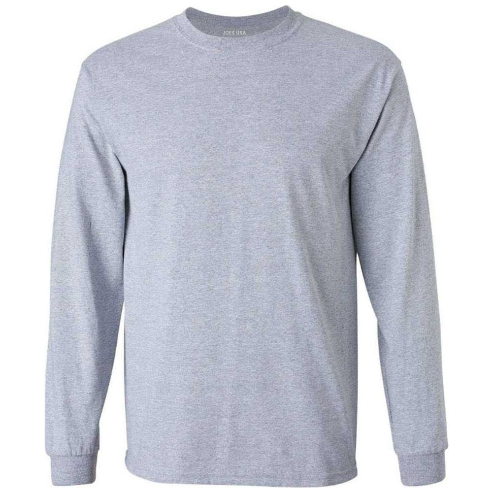 Men’s Heavyweight Long Sleeve Cotton Tee, Blank Plain T-Shirt, Regular & Big Tall Sizes