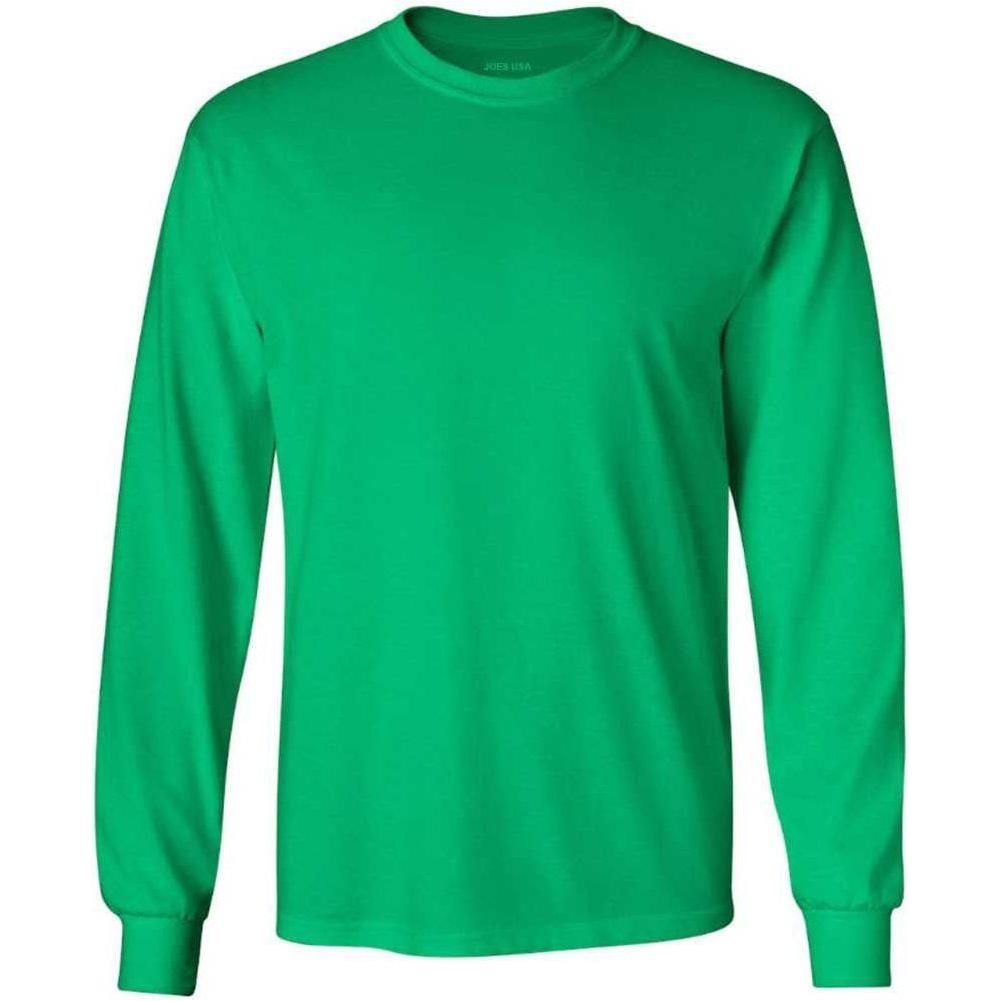 Men’s Heavyweight Long Sleeve Cotton Tee, Blank Plain T-Shirt, Regular & Big Tall Sizes