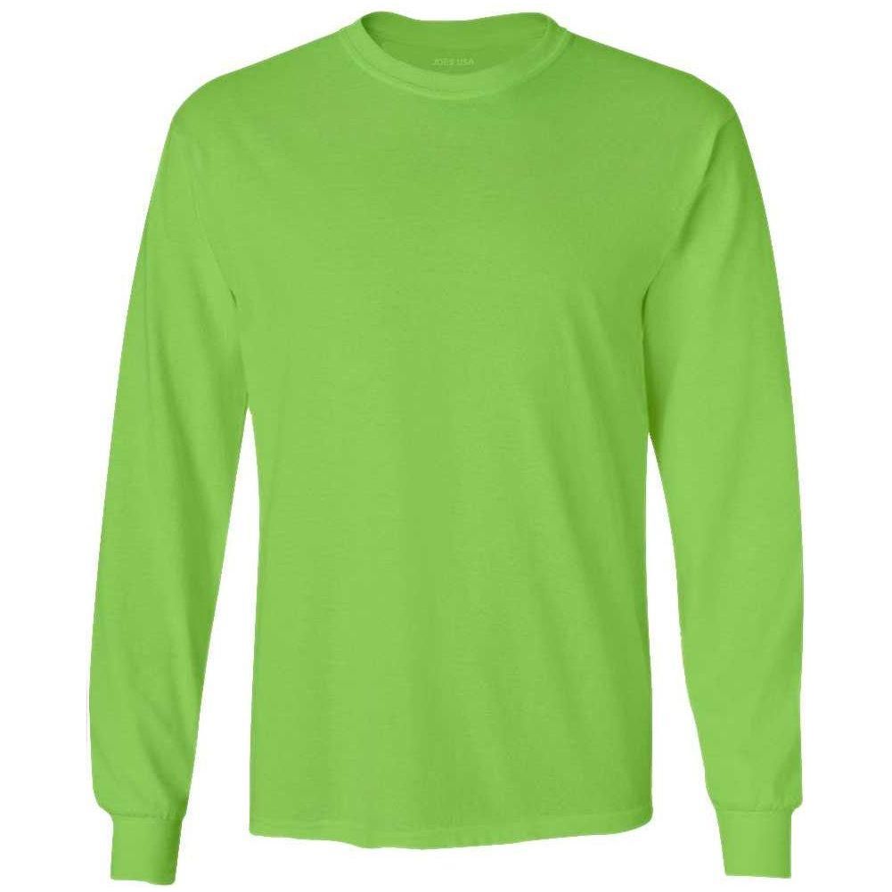 Men’s Heavyweight Long Sleeve Cotton Tee, Blank Plain T-Shirt, Regular & Big Tall Sizes