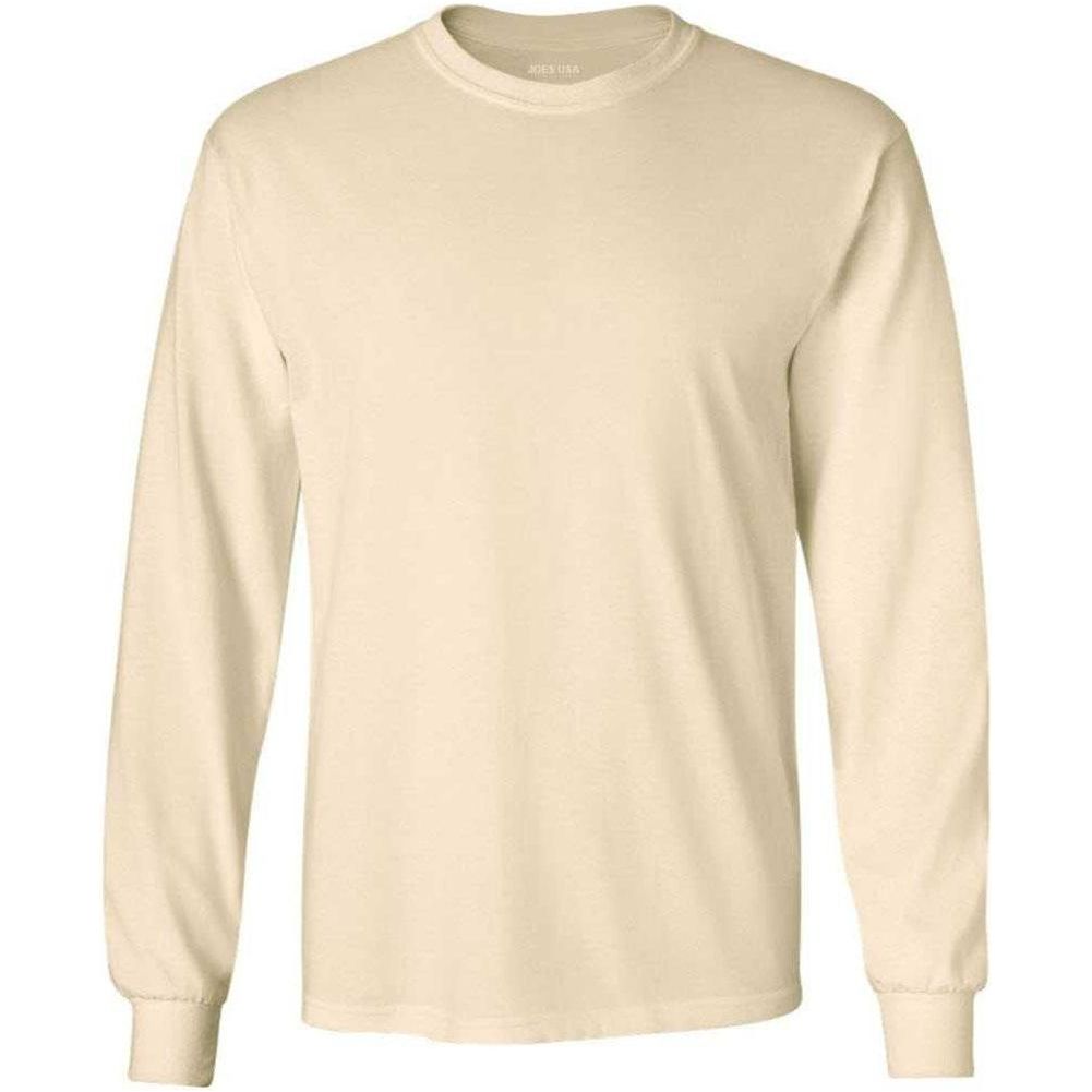 Men’s Heavyweight Long Sleeve Cotton Tee, Blank Plain T-Shirt, Regular & Big Tall Sizes