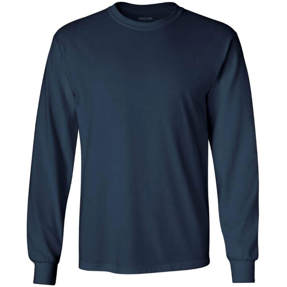 Men’s Heavyweight Long Sleeve Cotton Tee, Blank Plain T-Shirt, Regular & Big Tall Sizes