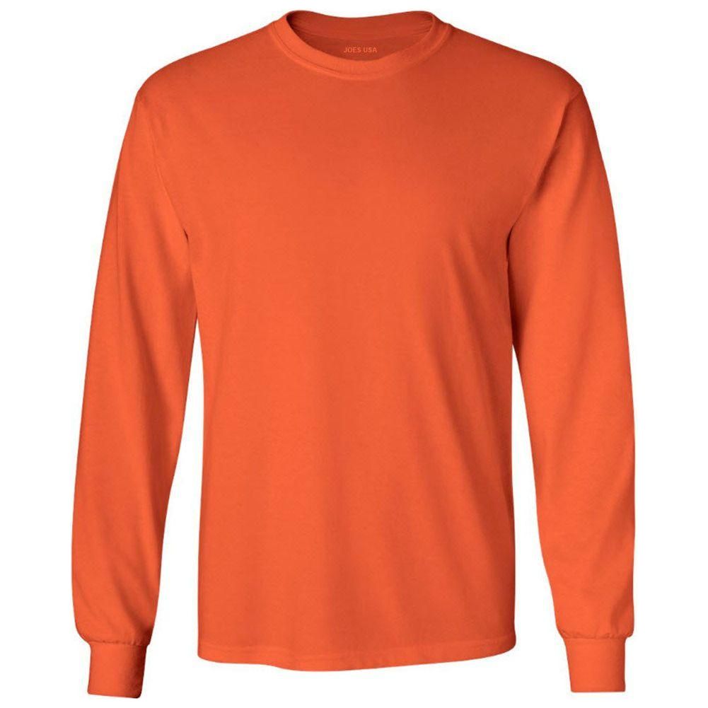 Men’s Heavyweight Long Sleeve Cotton Tee, Blank Plain T-Shirt, Regular & Big Tall Sizes