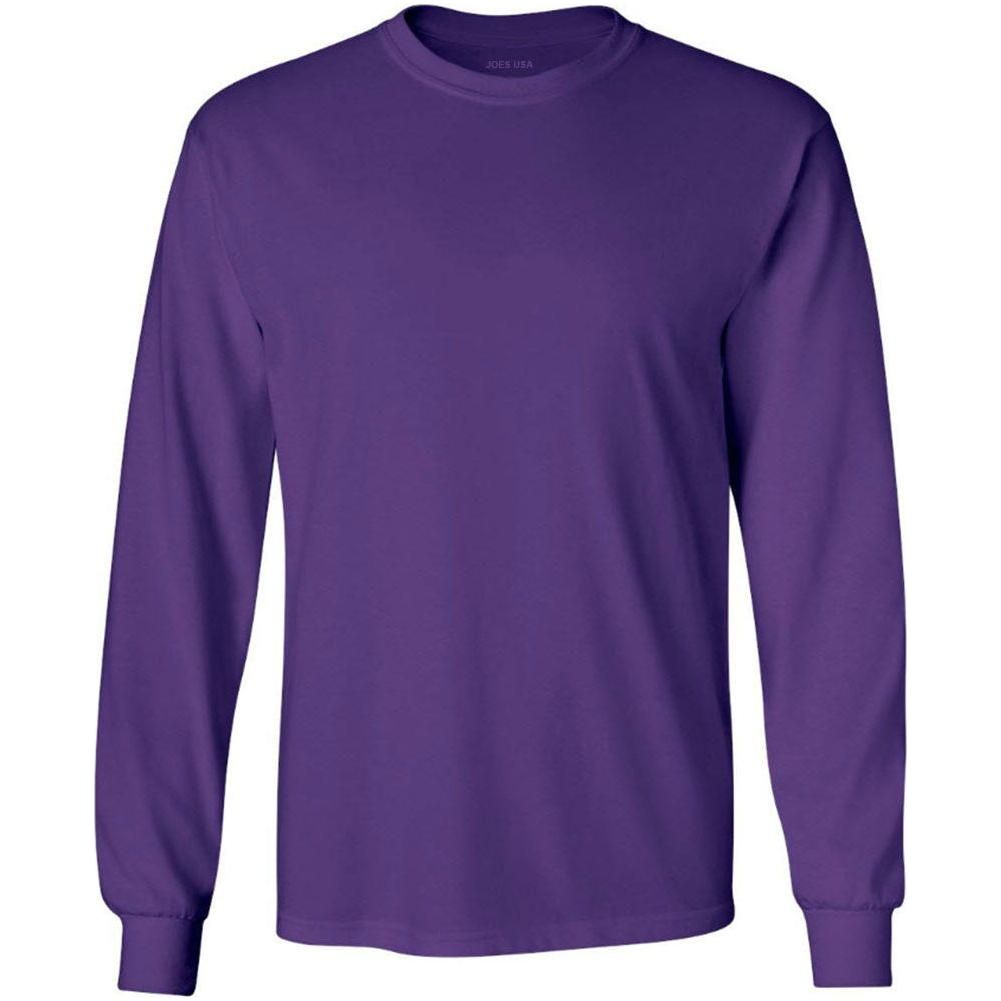 Men’s Heavyweight Long Sleeve Cotton Tee, Blank Plain T-Shirt, Regular & Big Tall Sizes