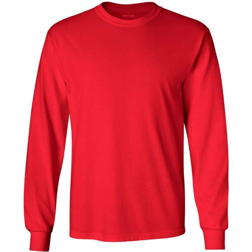 Men’s Heavyweight Long Sleeve Cotton Tee, Blank Plain T-Shirt, Regular & Big Tall Sizes