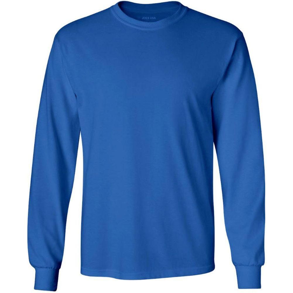 Men’s Heavyweight Long Sleeve Cotton Tee, Blank Plain T-Shirt, Regular & Big Tall Sizes