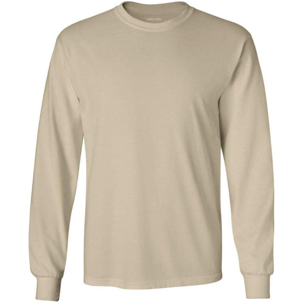Men’s Heavyweight Long Sleeve Cotton Tee, Blank Plain T-Shirt, Regular & Big Tall Sizes
