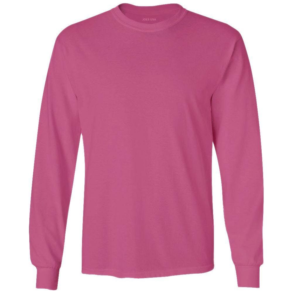 Men’s Heavyweight Long Sleeve Cotton Tee, Blank Plain T-Shirt, Regular & Big Tall Sizes