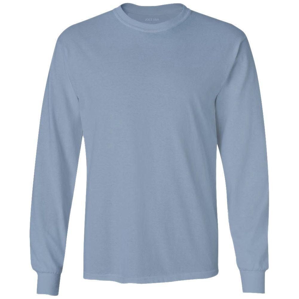 Men’s Heavyweight Long Sleeve Cotton Tee, Blank Plain T-Shirt, Regular & Big Tall Sizes