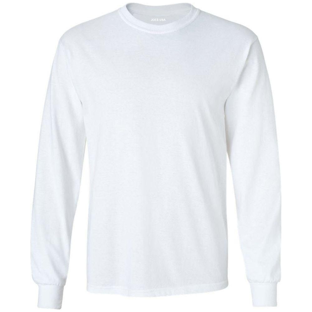 Men’s Heavyweight Long Sleeve Cotton Tee, Blank Plain T-Shirt, Regular & Big Tall Sizes