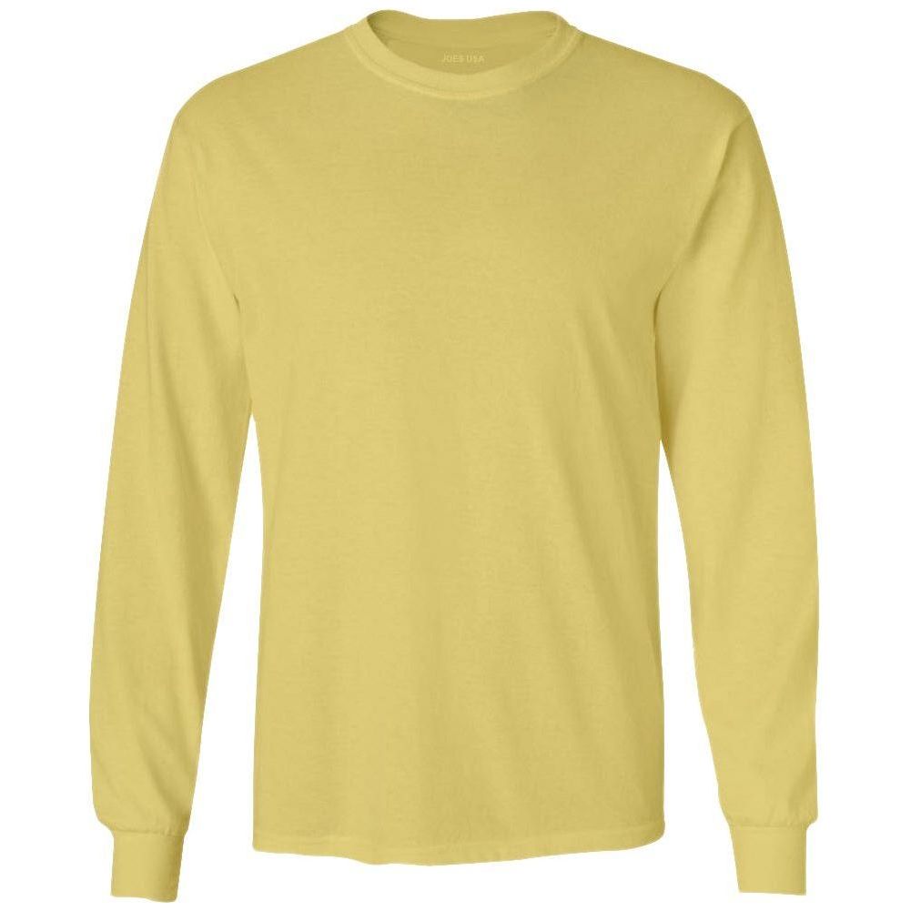 Men’s Heavyweight Long Sleeve Cotton Tee, Blank Plain T-Shirt, Regular & Big Tall Sizes
