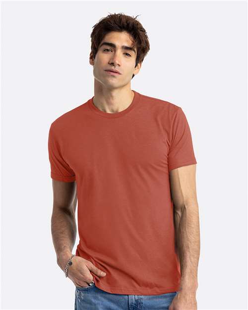 Unisex CVC Blend Short Sleeve T-Shirt, Soft Fitted Blank Plain Tee, Lightweight Casual Top