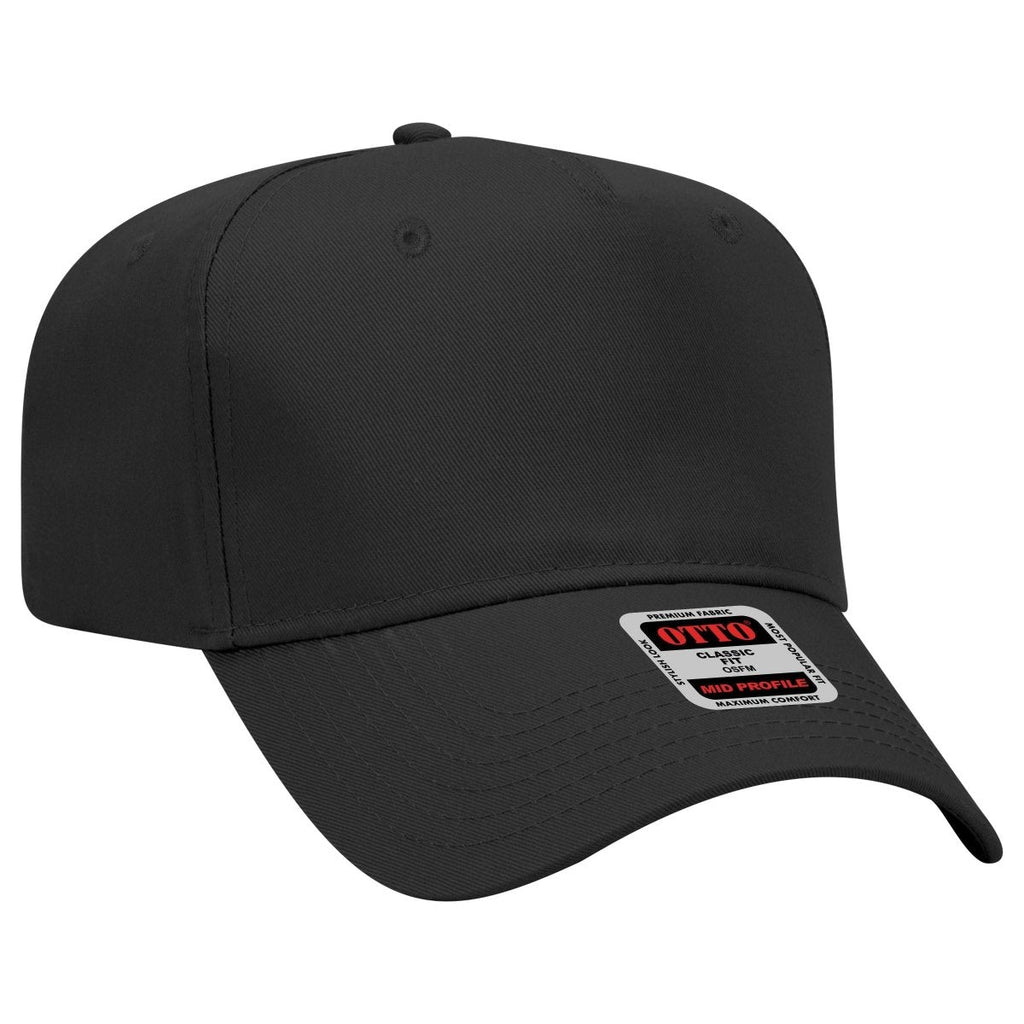 Mid Profile 5 Panel Baseball Cap, Blank Plain Snapback Hat, Unstructured Unprinted Cap