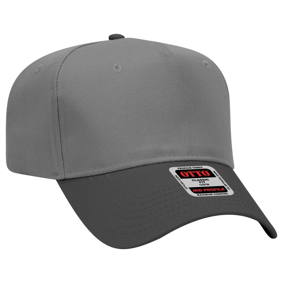 Mid Profile 5 Panel Baseball Cap, Blank Plain Snapback Hat, Unstructured Unprinted Cap