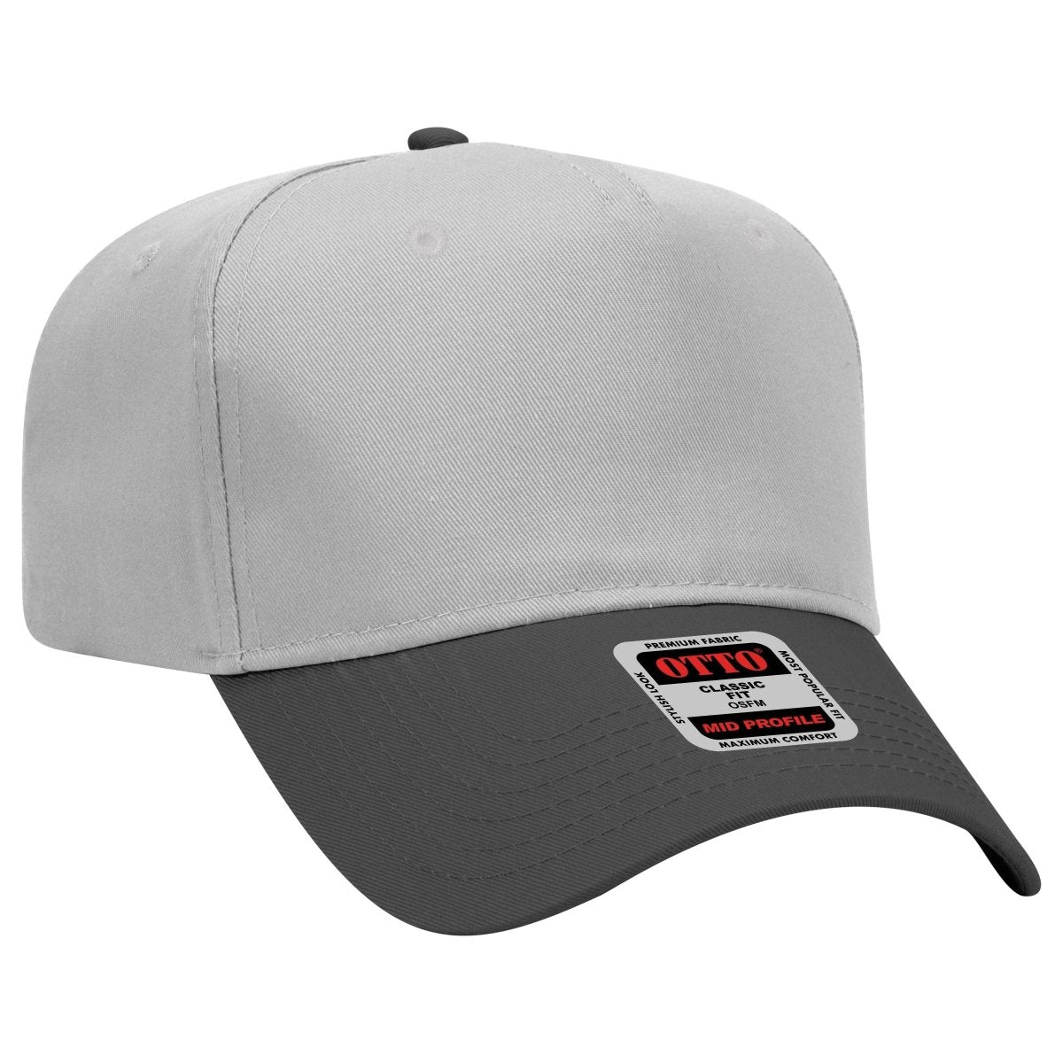Mid Profile 5 Panel Baseball Cap, Blank Plain Snapback Hat, Unstructured Unprinted Cap