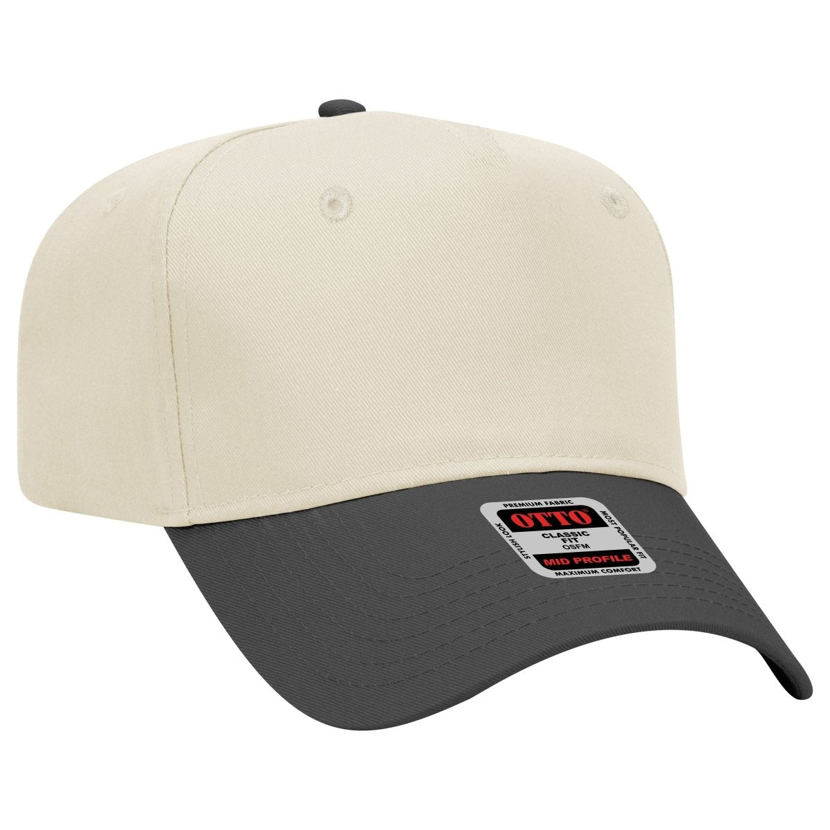 Mid Profile 5 Panel Baseball Cap, Blank Plain Snapback Hat, Unstructured Unprinted Cap