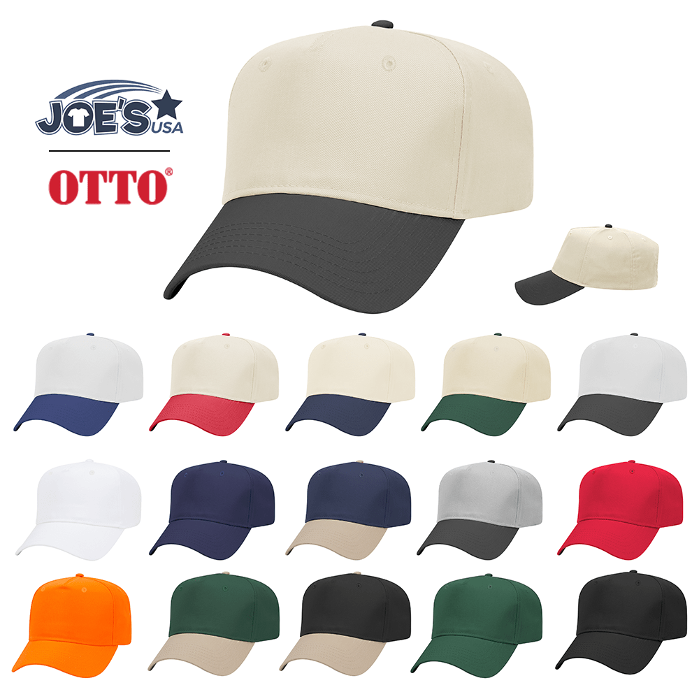 Mid Profile 5 Panel Baseball Cap, Blank Plain Snapback Hat, Unstructured Unprinted Cap